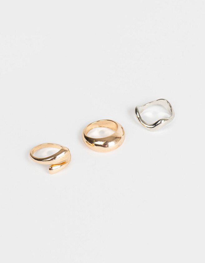 Sets Anillos Metal Set De Anilos Mixplating - Combinacion Bicolor