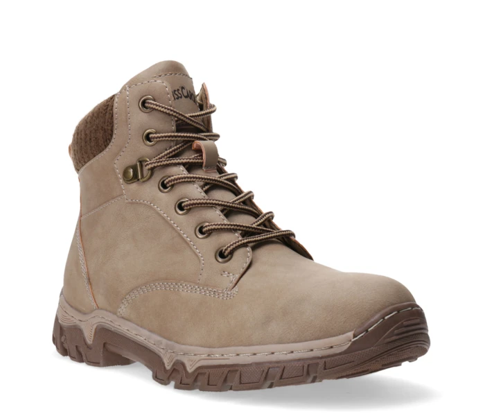 Bota ALPES acordonada con puño de tela Beige