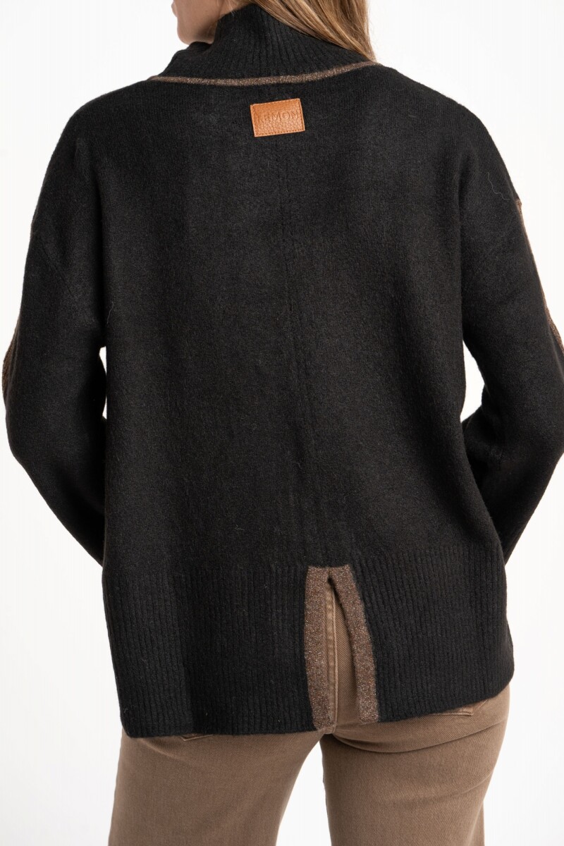 Polera Combinada Negro