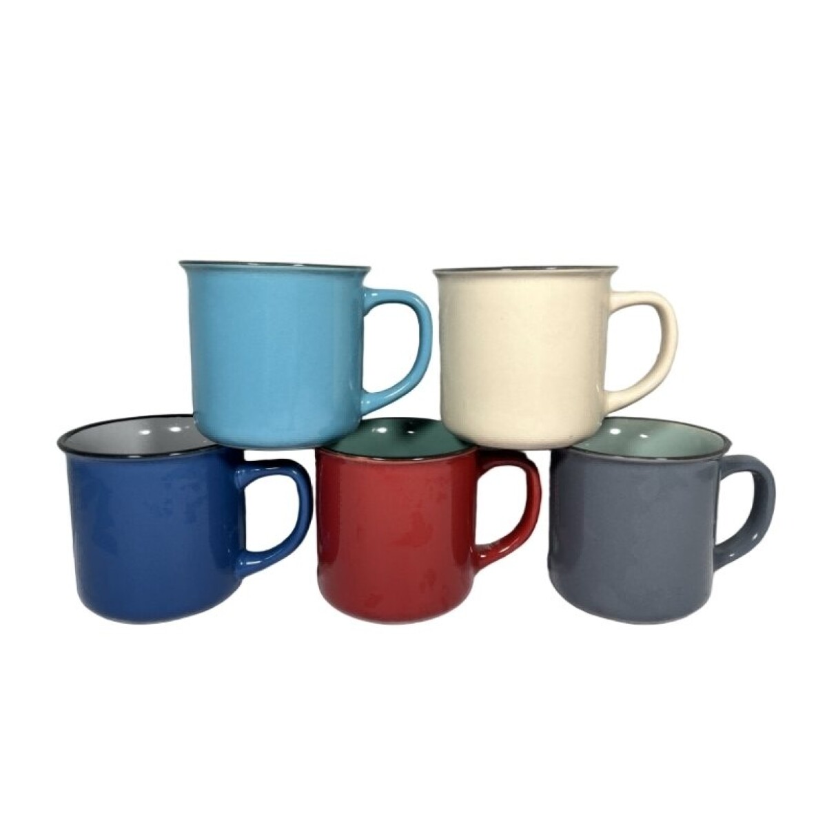 MUG RECTO RETRO 325 ML COLORES SURT C/BORDE 