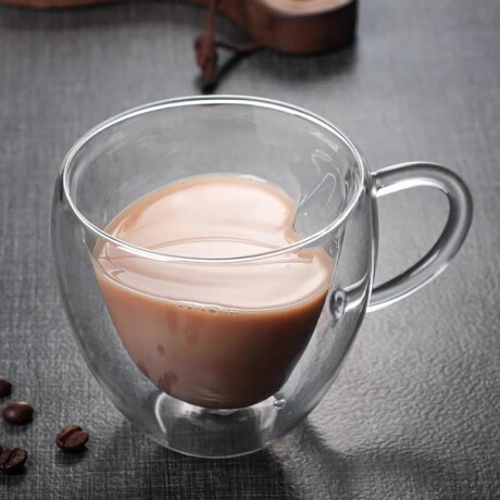 Taza De Vidrio Doble Pared Corazón 200ML Taza De Vidrio Doble Pared Corazón 200ML