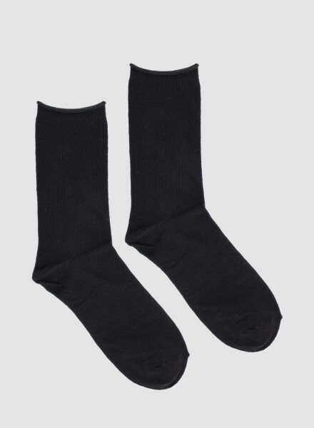 Medias de algodón lisa con sujecion suave en puño Negro