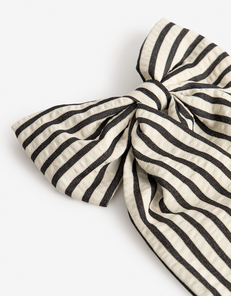 Hebillas Francesas Moño Moño Textil Estampado. - Estampado Rayas