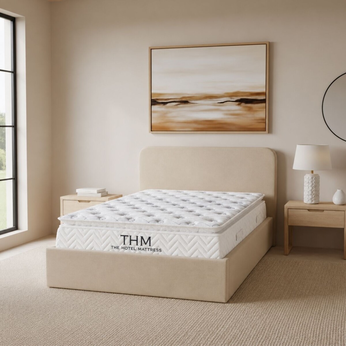 Sommier Baul Queen HAMPTONS Hybrid Rhenium Con Respaldo 