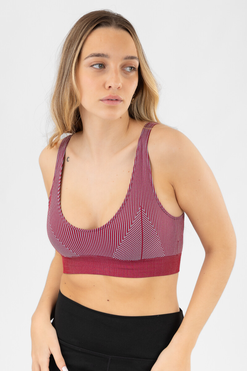 Top deportivo bicolor Bordeaux