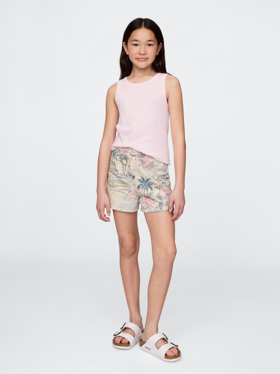 V-FRENCH TERRY SHORT - Palm Print 