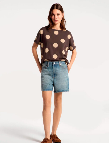 BLUSA ESTAMPADA MARRÓN