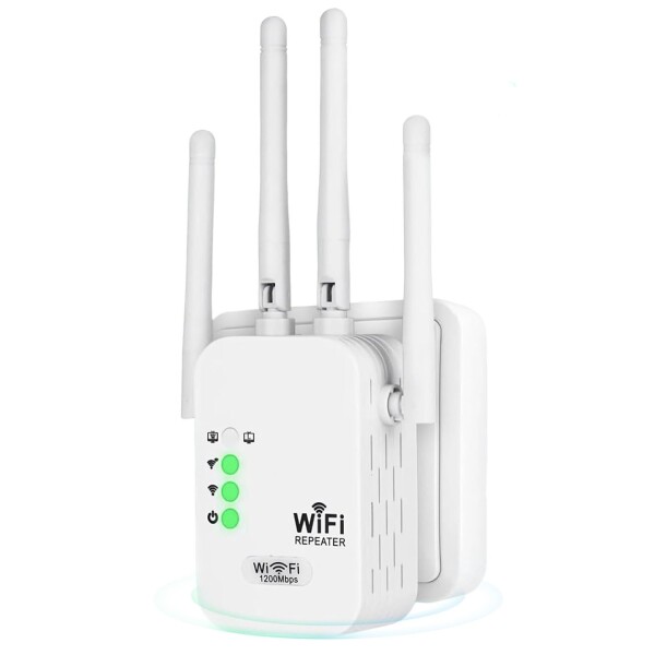 Extensor Wifi Repetidor Doble Banda Router Modem 4 Antenas Variante Color Blanco