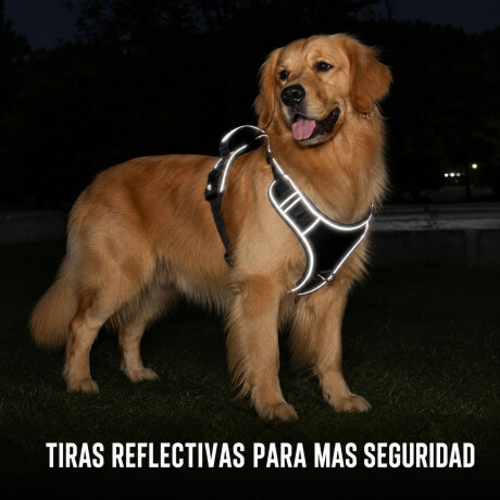 Arnés Perro Con Correa Soporte Rastreador Reflectivo Negro