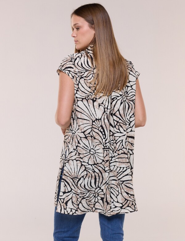 Tunica 2 Ways Printe NEGRO/BEIGE
