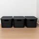 Set x3 caja simil ratán 7 lts NEGRO