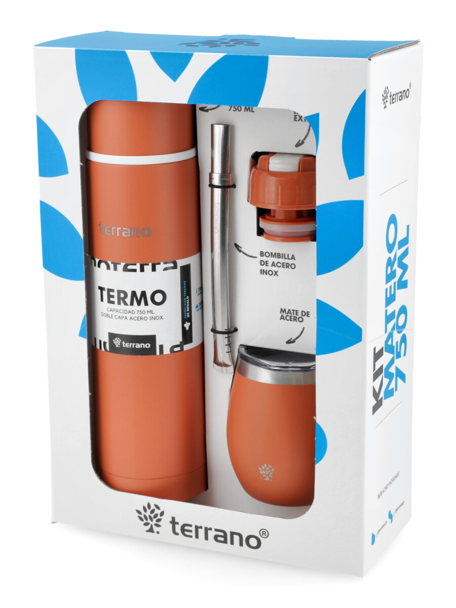 Kit Termo Bala + Mate con bombilla - Terracota 