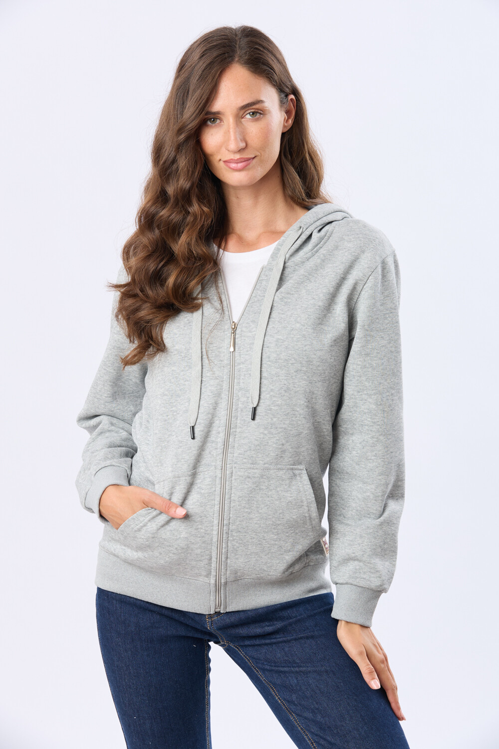 CAMPERA DE ALGODÓN CON CAPUCHA Griscla