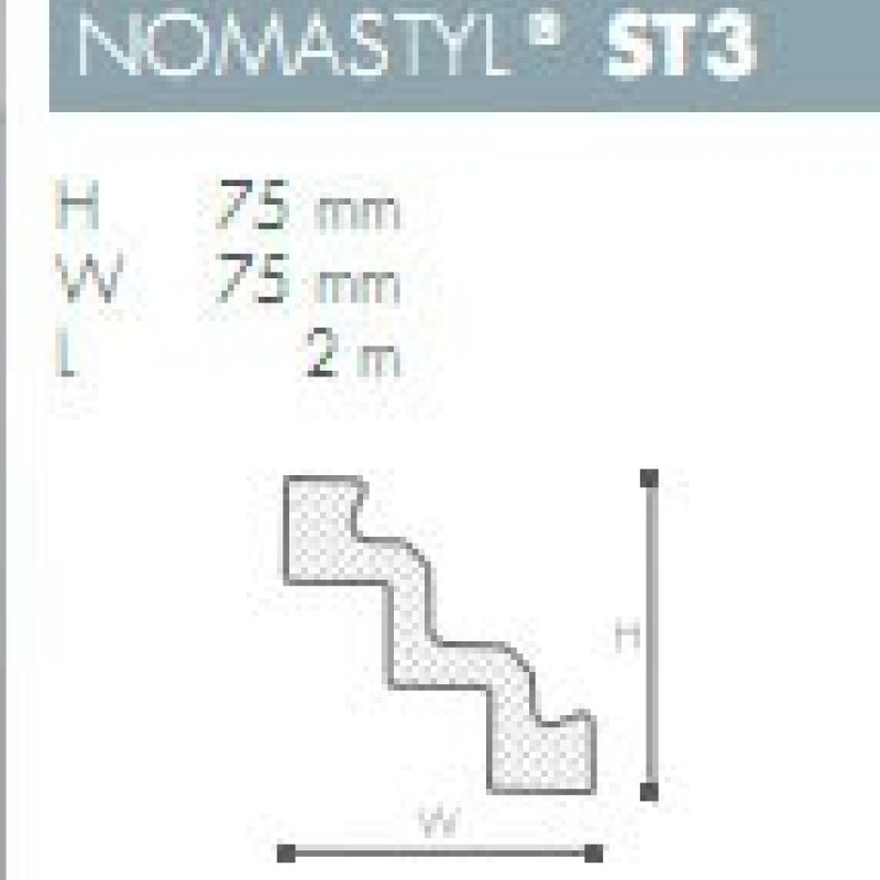 MOLDURA POLIESTIRENO NOMASTYL- ST3 - 2 mts - MOLDURA POLIESTIRENO NOMASTYL- ST3 - 2 mts -