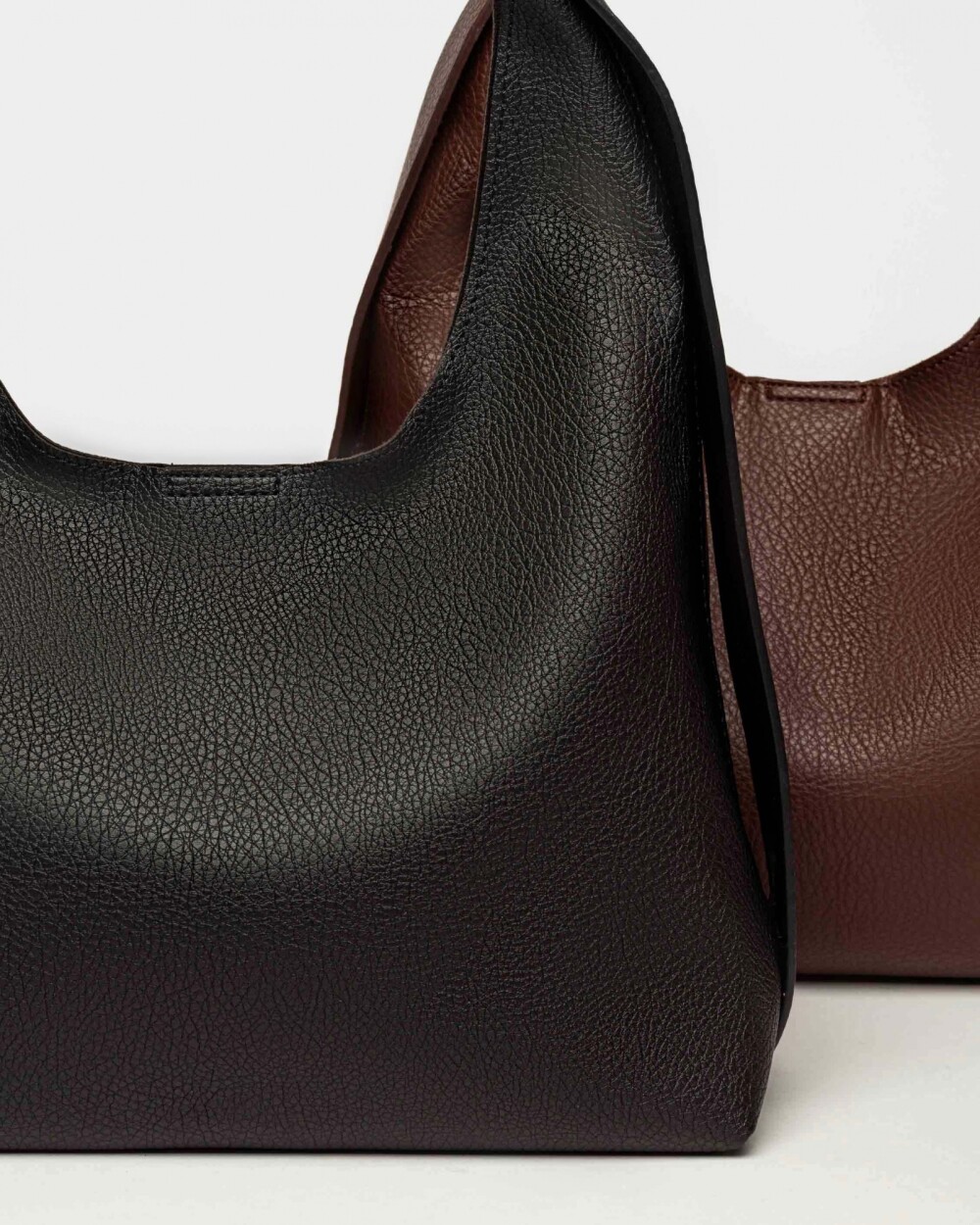 Bolso Heather en efecto cuero graneado Negro