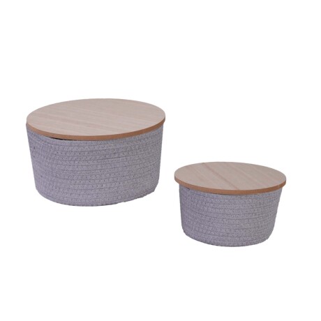 SET DE 2 CESTOS ALGODON GRIS B378