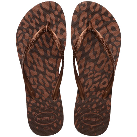 Sandalias de Mujer Havaianas Slim Animals Animal Print - Marrón Cafe