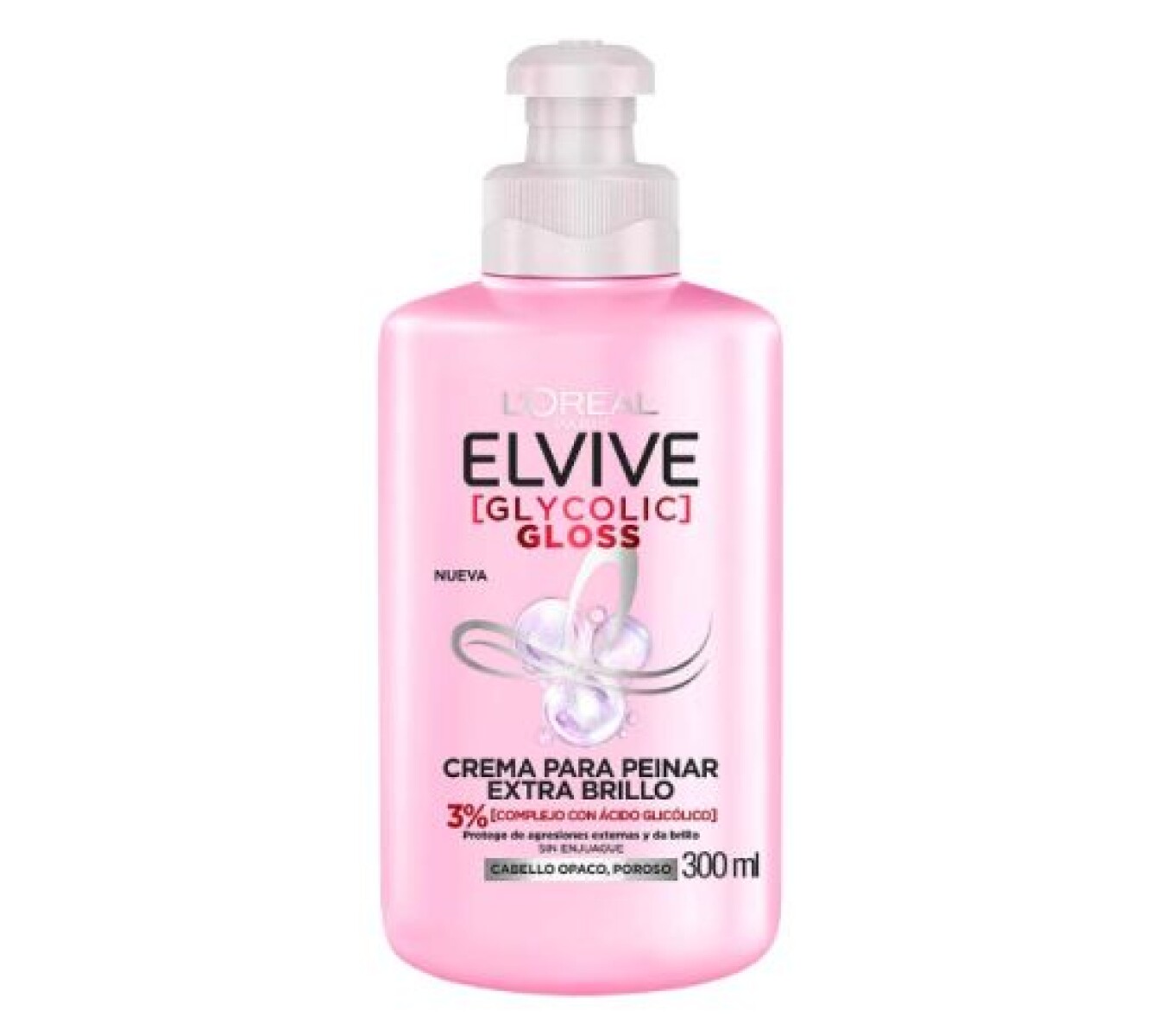 Elvive Crema de Peinar Glycolic Gloss 300ml – Brillo y Control del Frizz