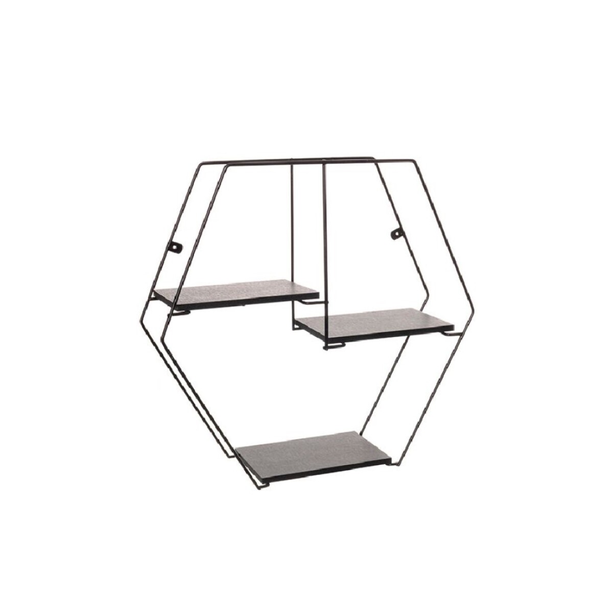 ESTANTE GEOMÉTRICO HEXAGONAL - NEGRO 