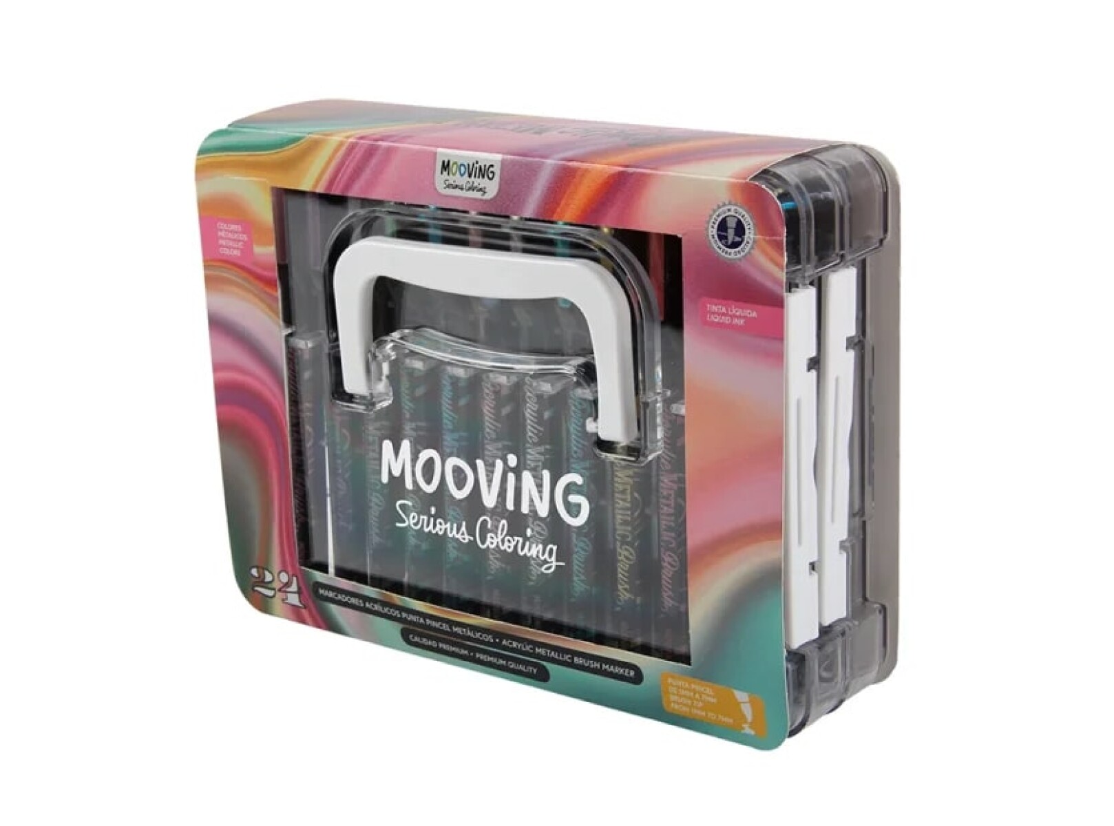 Marcador Mooving Acrilico Metalizado x 24 
