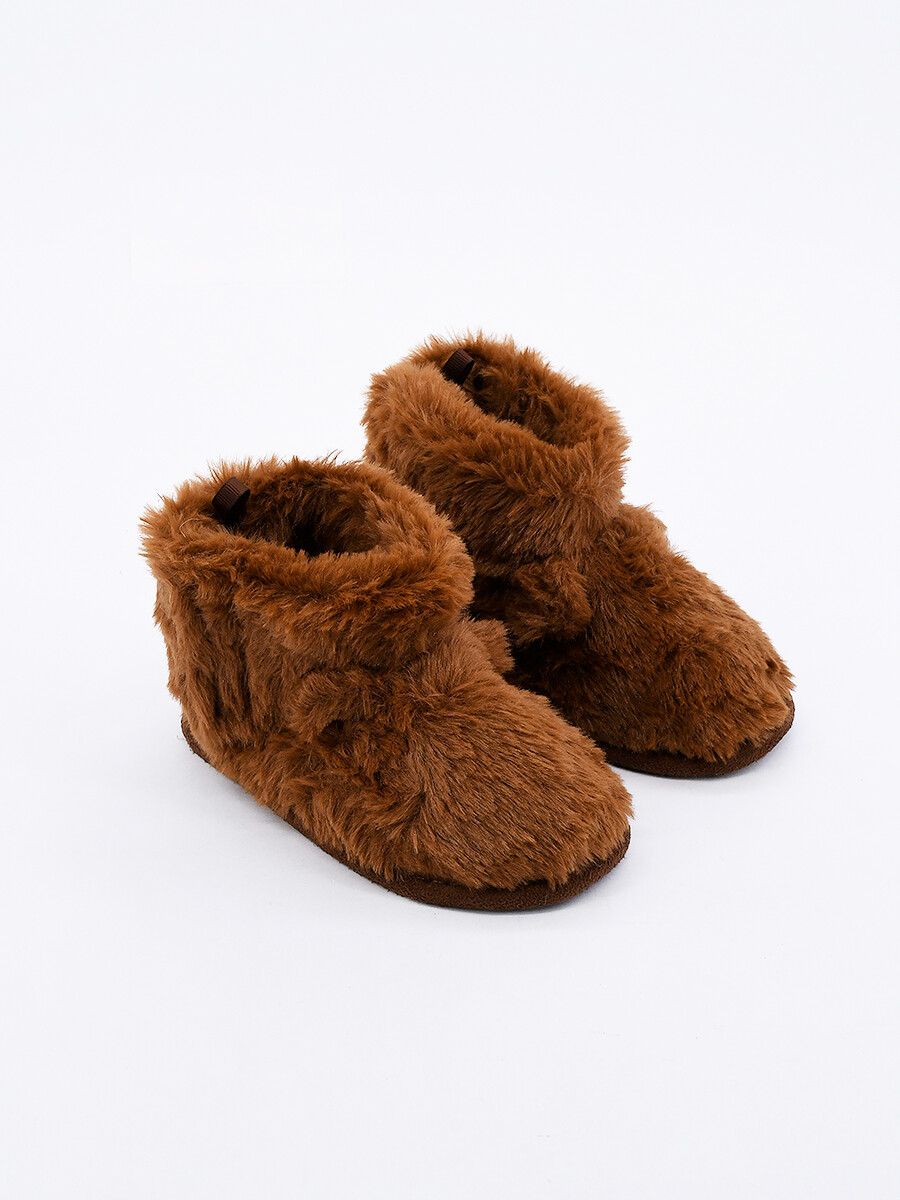 PANTUFLA INFANTIL OREJAS - MARRON 