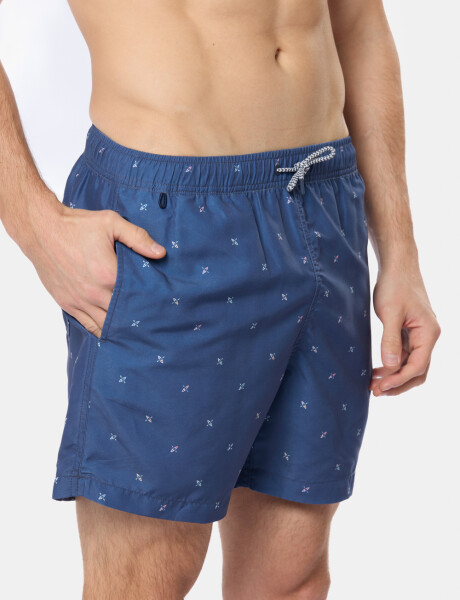 SHORT DE BAÑO ESTAMPADO Azul