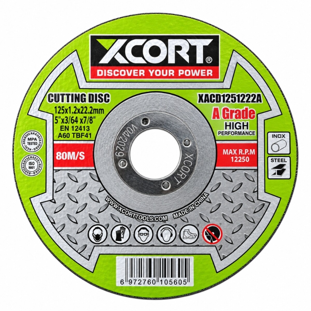 XCORT DISCO INDUSTRIAL CORTE METAL & ACERO INOXIDABLE 125MM 