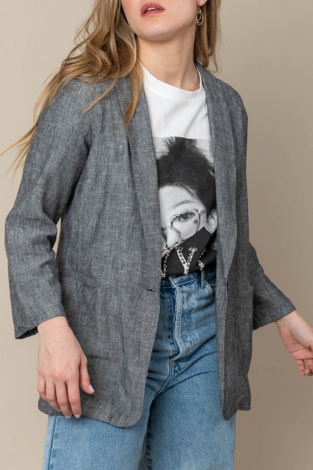 BLAZER CAROL Negro jaspeado