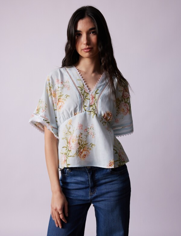 Blusa Puntilla CELESTE/MULTI