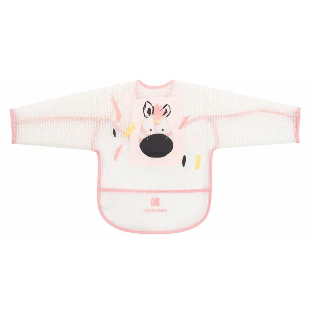 Babero con manga KIKKABOO rosa zebra
