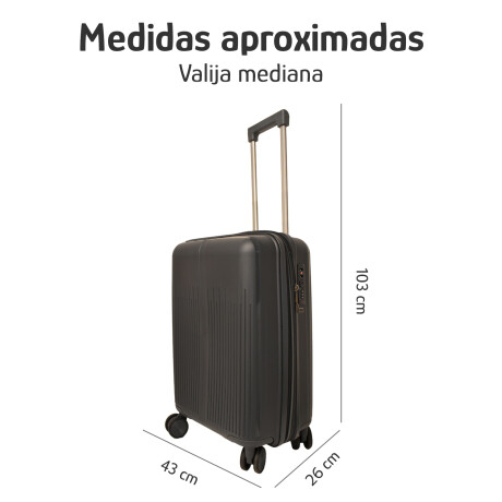 Set Valija Mediana Rígida + Almohadón Cervical Memoria Azul Gris Oscuro