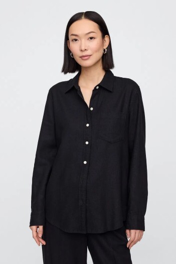 Camisa De Lino Brannan Mujer Black 1