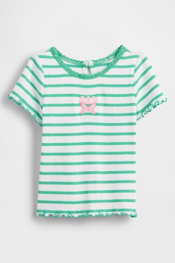 Remera Logo Gap Rib Toddler Niña Bright Meadow