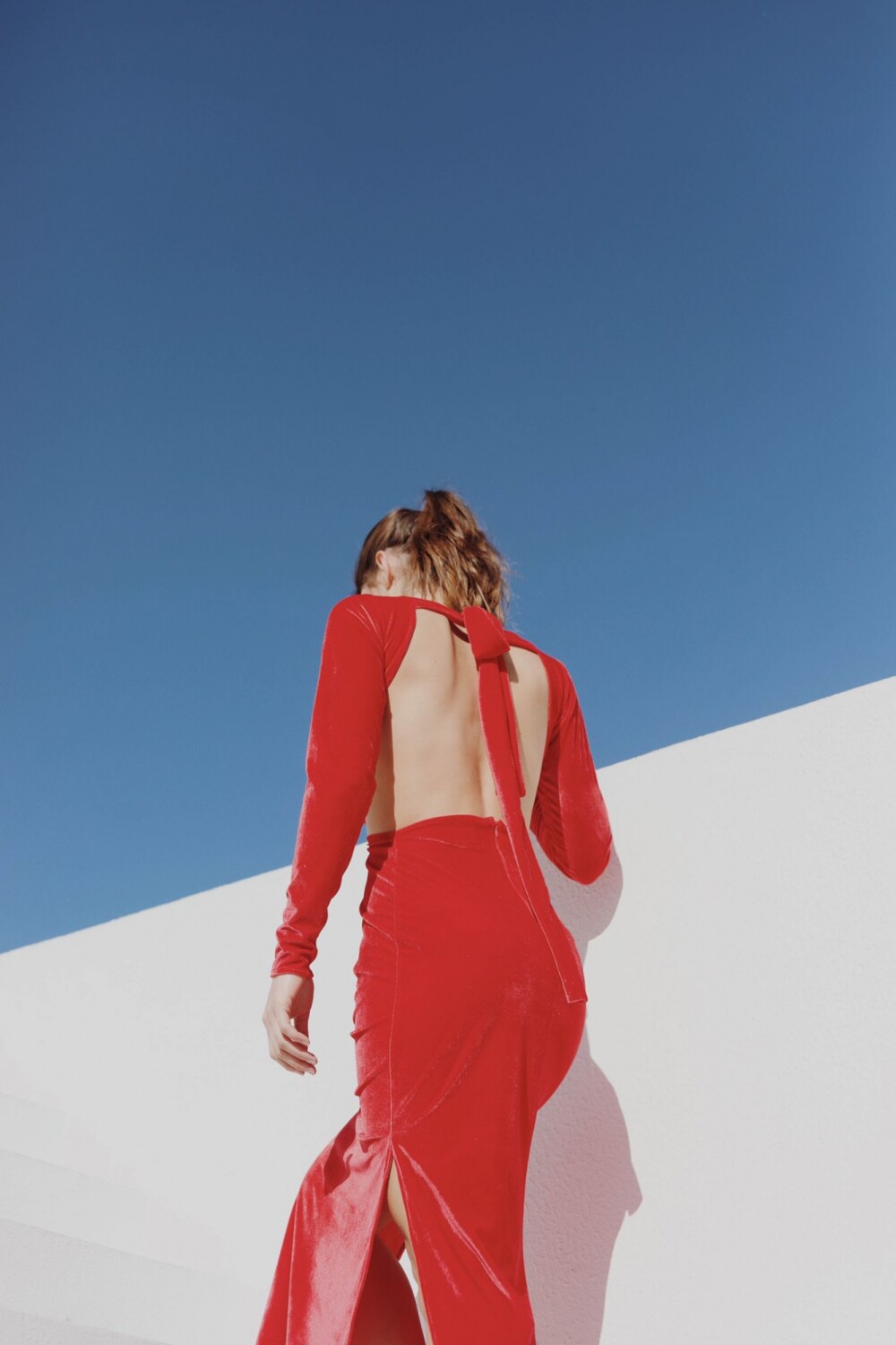 Long Terciopelo Dress Rojo