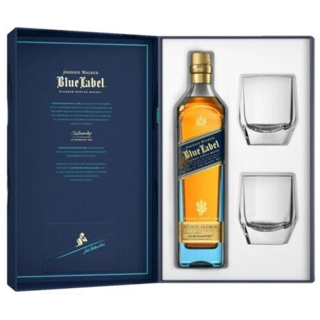 Pack Whisky Johnnie Walker Blue Label 750ML + 2 Vasos 001