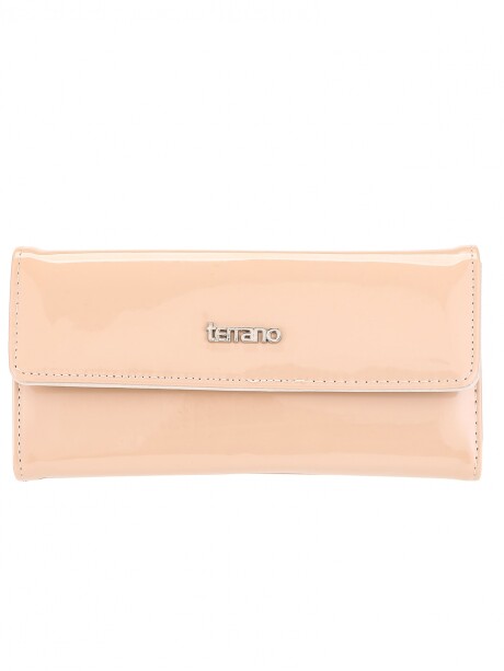 Monedero Milán Charol Beige