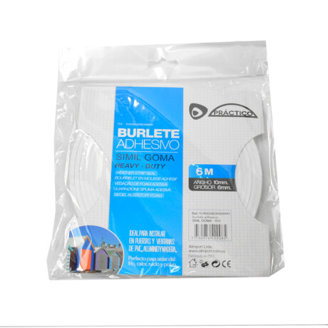 Burlete simil goma 10x6 mts BLANCO