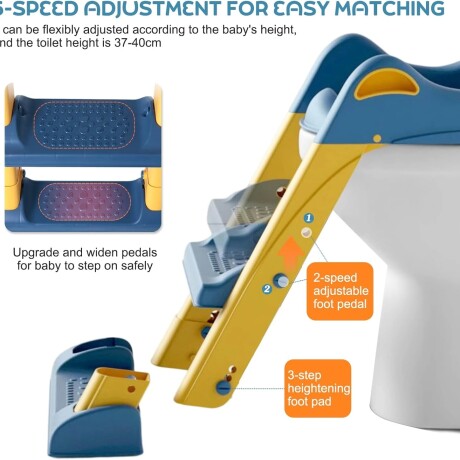 Reductor con escalera para inodoros azul