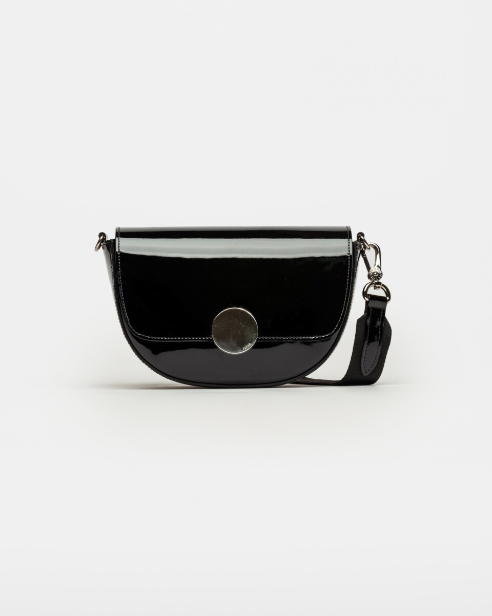 Bandolera The Circle en cuero charol - Negro 