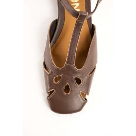 Sandalia Calada Cuero Chocolate