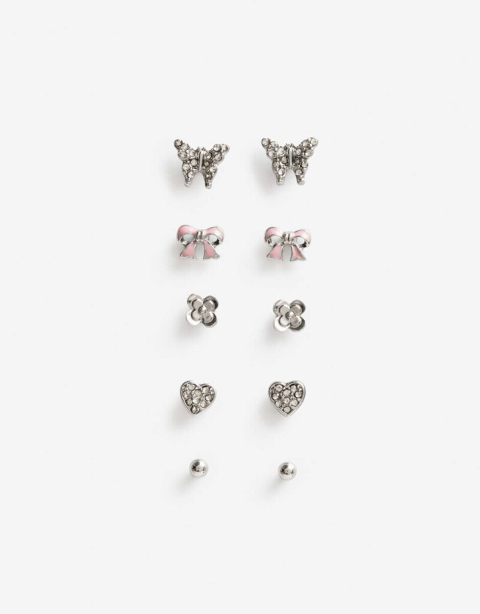 Set De Aros Pasantes Dorado - Plateado Rodio 