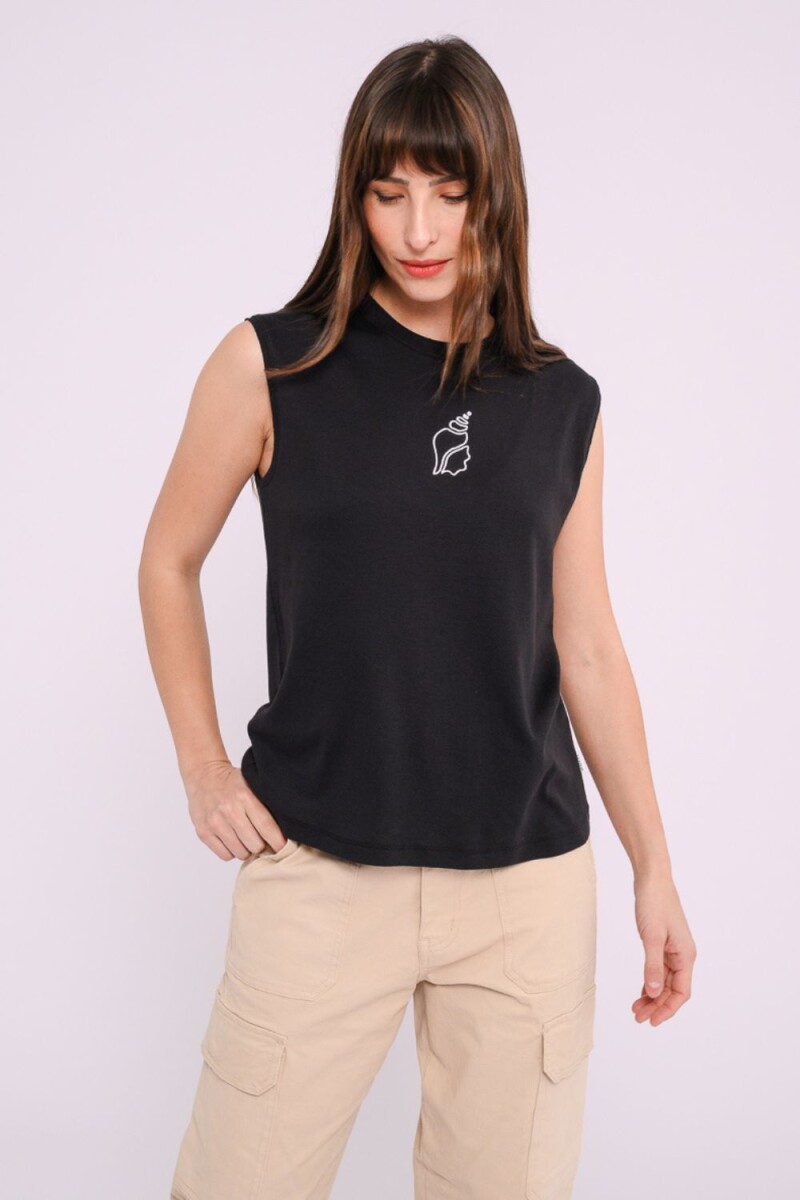Musculosa estampada Negro