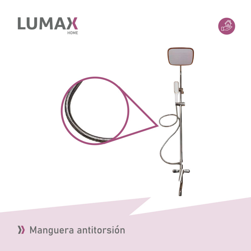 Duchero con Soporte Barral de Ducha Monocomando Baño Gris inox