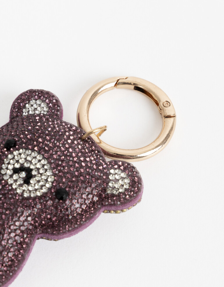 Llavero Strass Llavero Oso Con Strass - Violeta Lila
