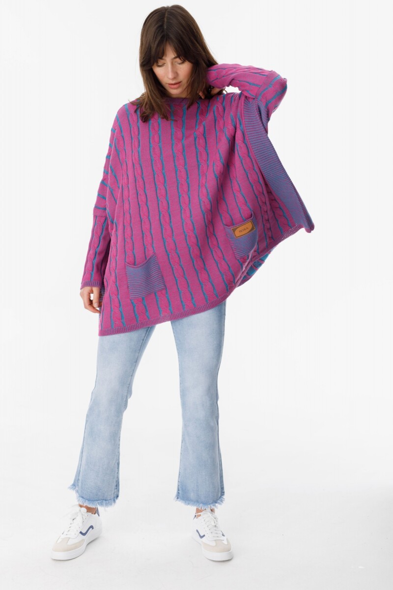 Sweater Oceano Magenta/Turquesa