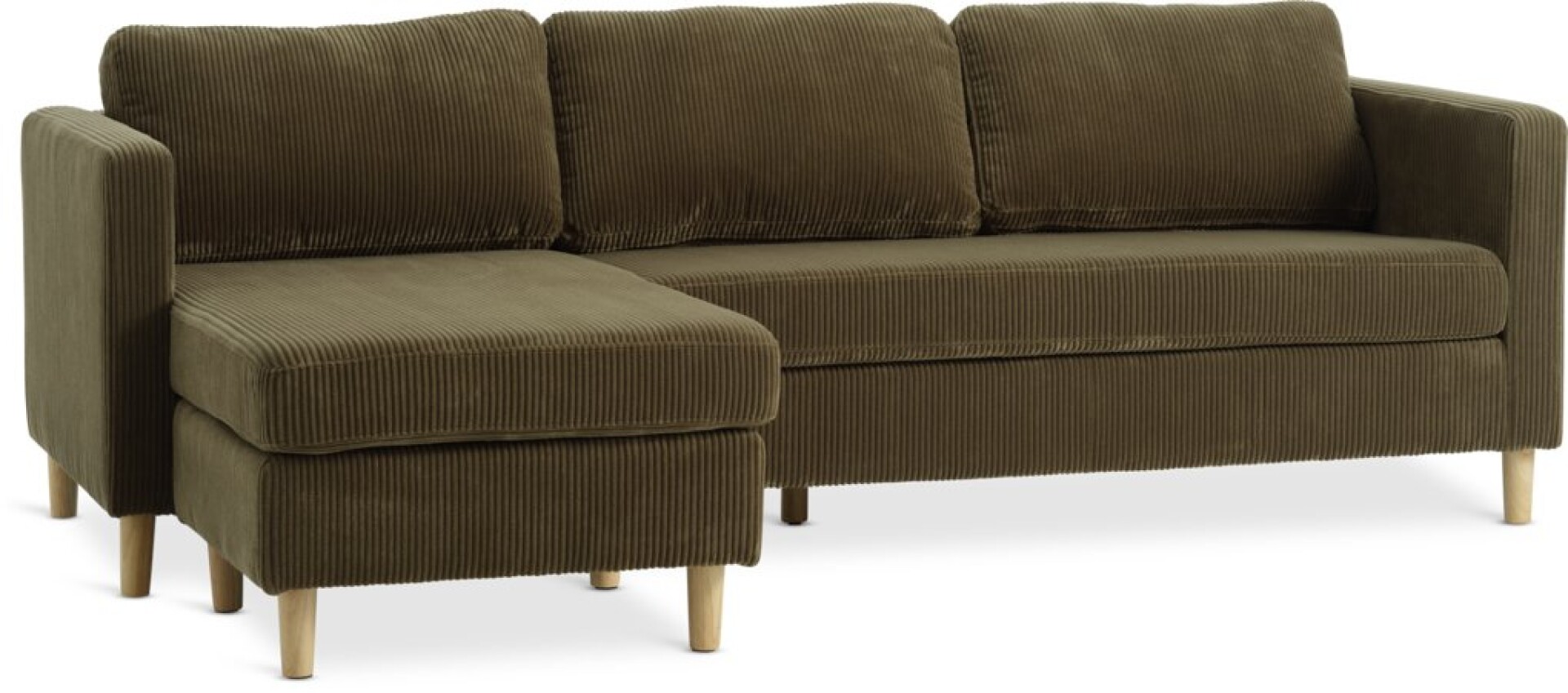 Sofá FALSLEV chaise longue verde oliva 