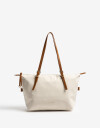 Shopper Shopper Con Doble Asa De Hombro Regulable. - Blanco Crema
