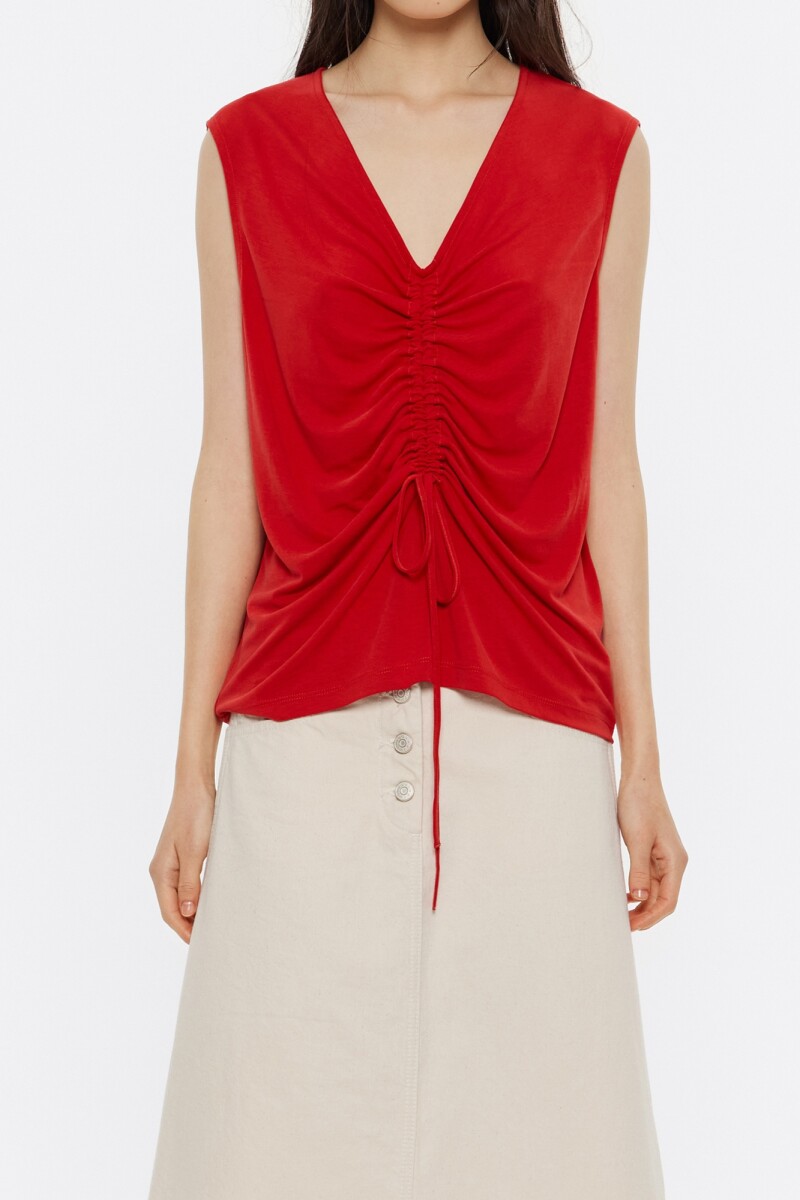 TOP RECTO Rojo