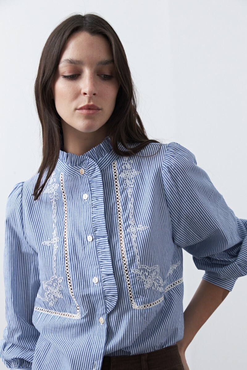 CAMISA SONO Blanco/Azul