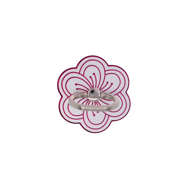 Anillo soporte para celular diseño flor metalizada plateado Anillo Soporte Para Celular Diseño Flor Metalizada Plateado